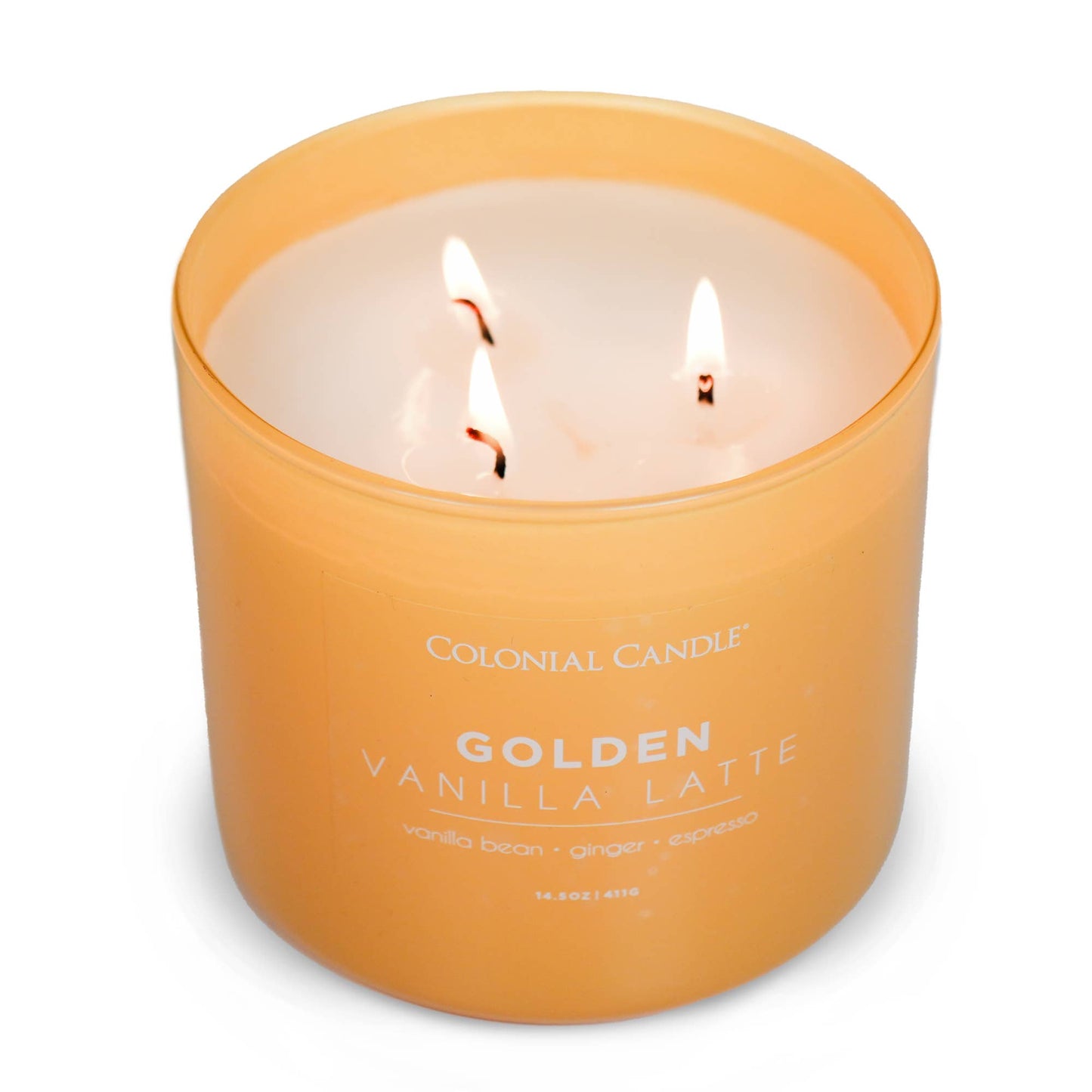 MVP Group International INC - Golden Vanilla Latte Scented Candle, Soy Blend Wax, 14.5oz