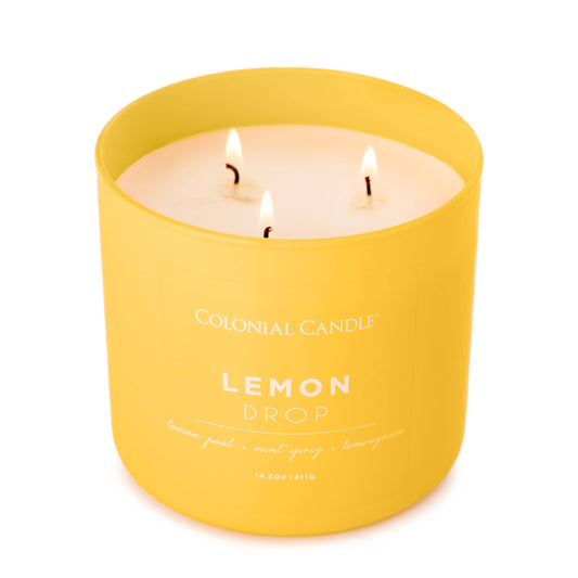MVP Group International INC - Lemon Drop Scented Jar Candle, Soy Blend Wax, 14.5oz