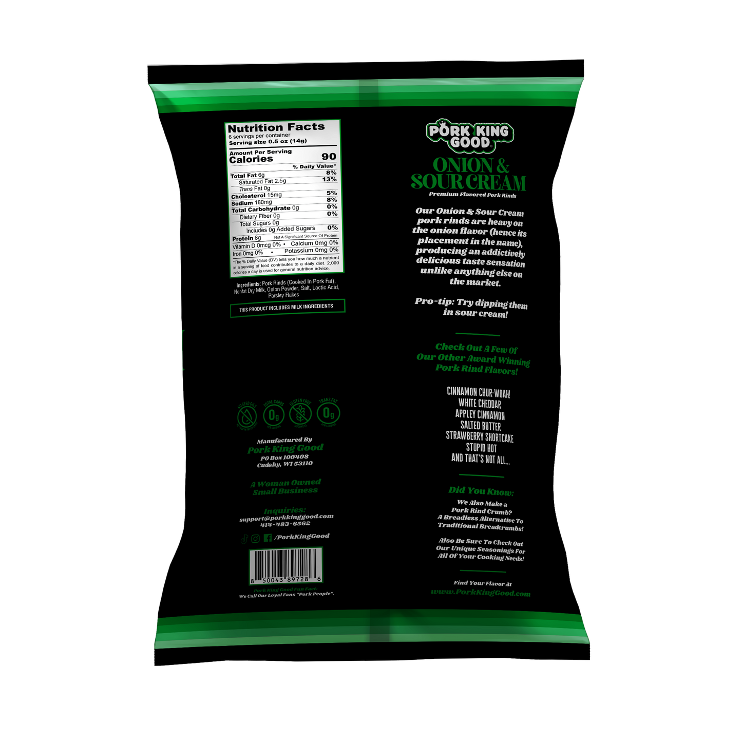 Onion & Sour Cream Pork Rinds - 3 oz
