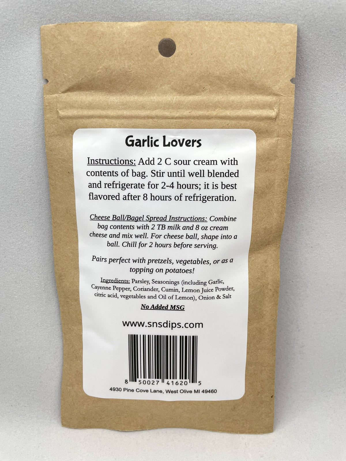 SnS Dips - Garlic Lovers Dip Mix