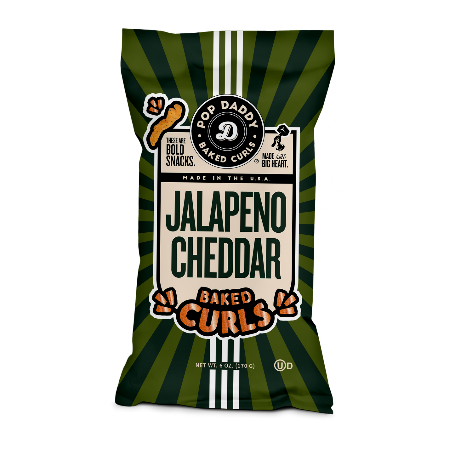 Pop Daddy Snacks - Pop Daddy Snacks Baked Curls- Jalapeno Cheddar