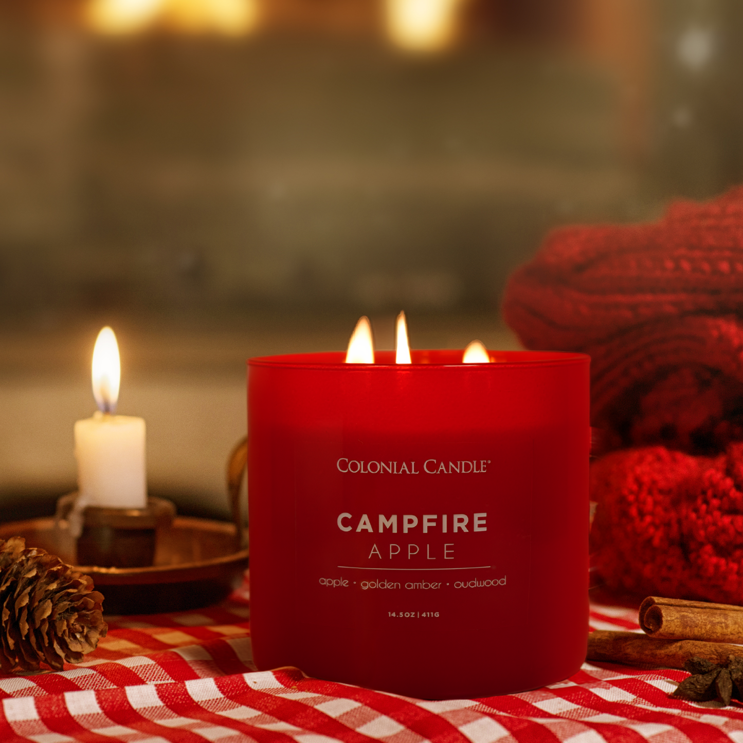 MVP Group International INC - Campfire Apple Scented Jar Candle, Soy Blend Wax, 14.5oz