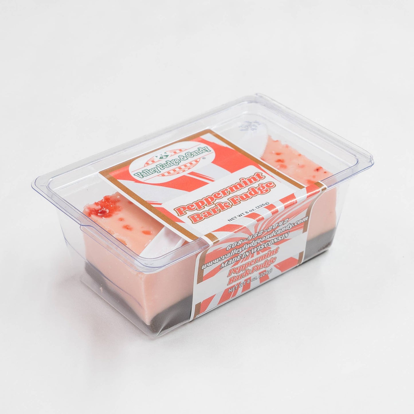 Valley Fudge & Candy - Peppermint Bark 1/2 lb. Fudge Bar