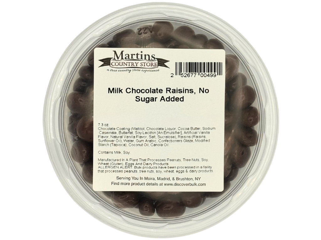 Martin's Country Store LLC - MILK CHOCOLATE RAISINS -NO ADDED SUGAR  7.3oz