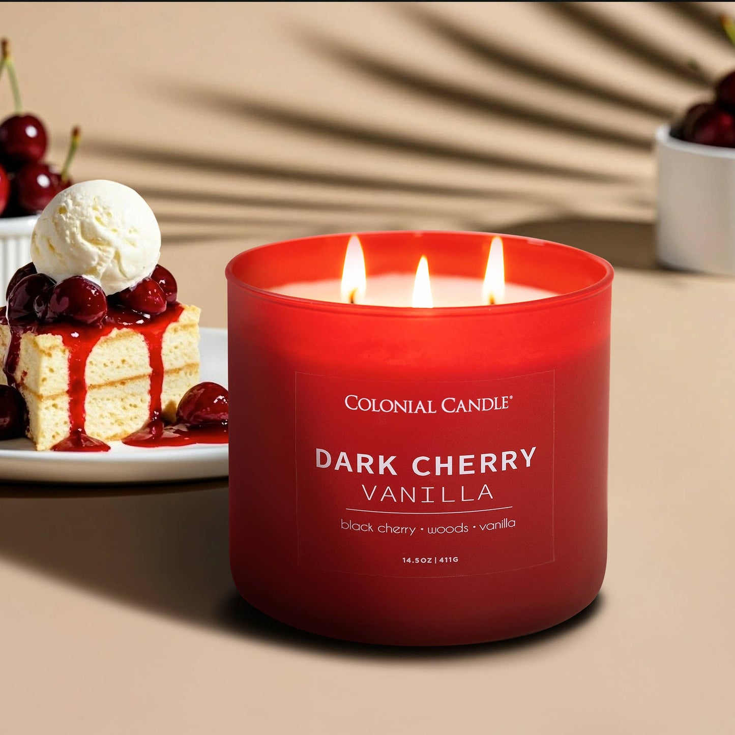 MVP Group International INC - Dark Cherry Vanilla Scented Candle, Soy Blend Wax, 14.5oz