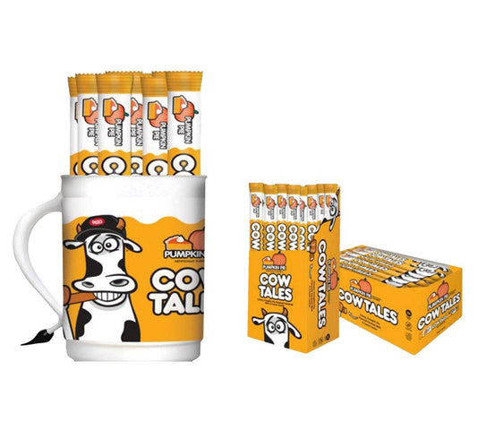 Cow Tale Sticks and Tumbler Pumpkin Pie Caramel Candy 100 ct