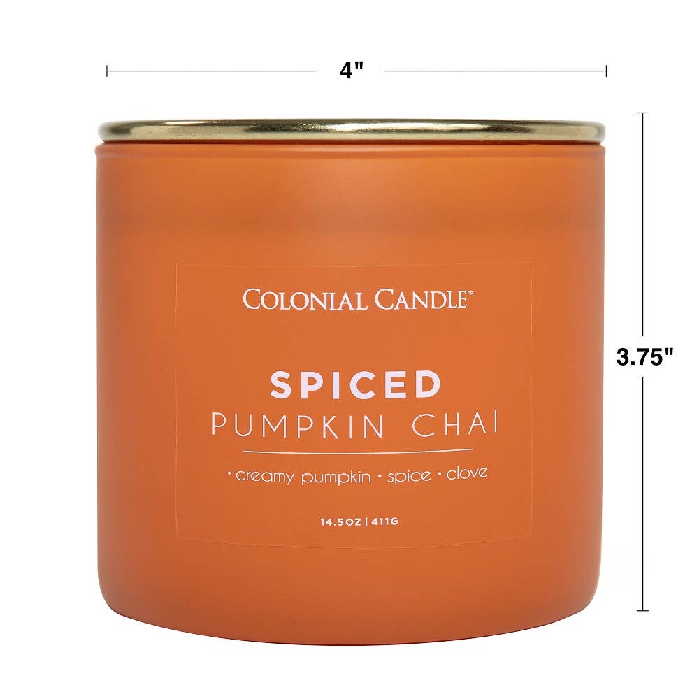 MVP Group International INC - Spiced Pumpkin Chai Scented Candle, Soy Blend Wax, 14.5oz