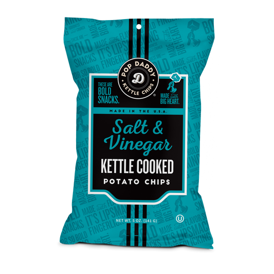 Pop Daddy Snacks - Salt and Vinegar Kettle Cooked Potato Chips 5.0 oz