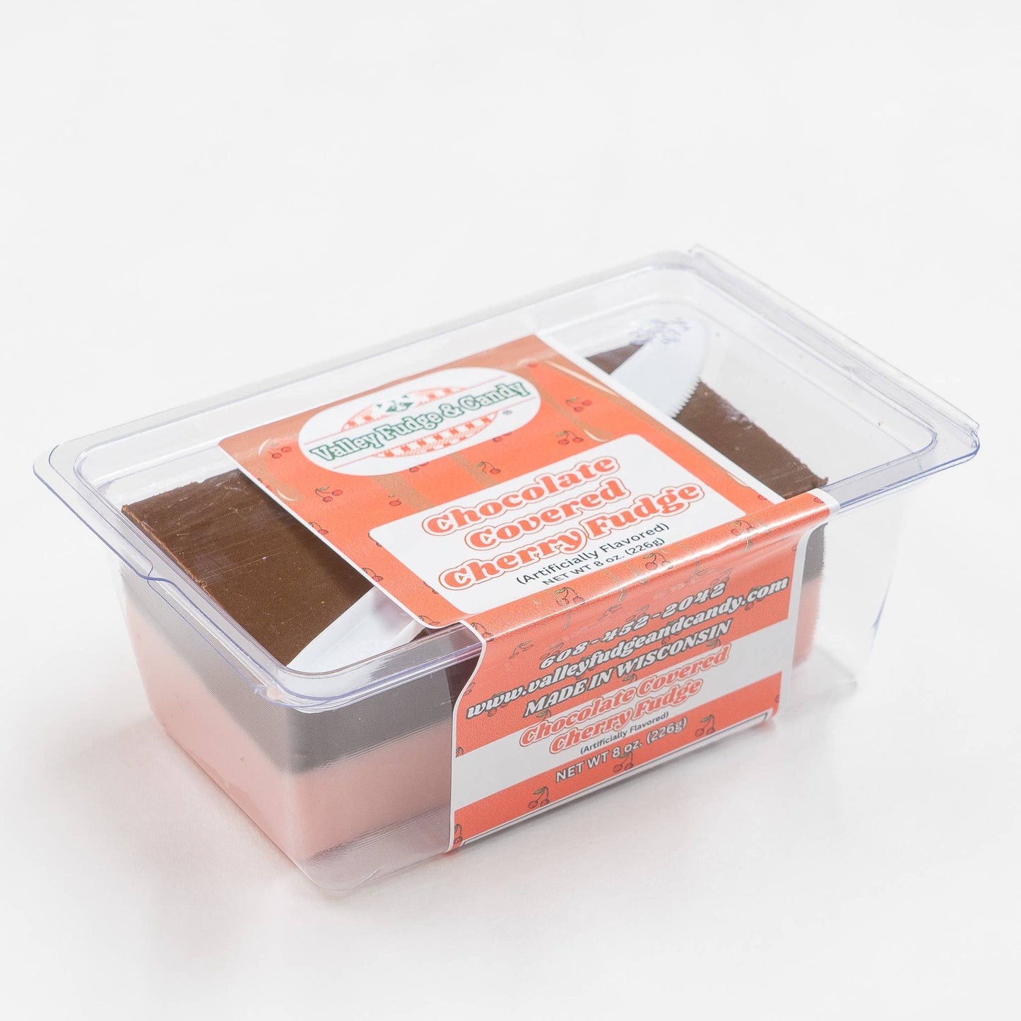 Valley Fudge & Candy - Chocolate Covered Cherry 1/2 lb. Fudge Bar