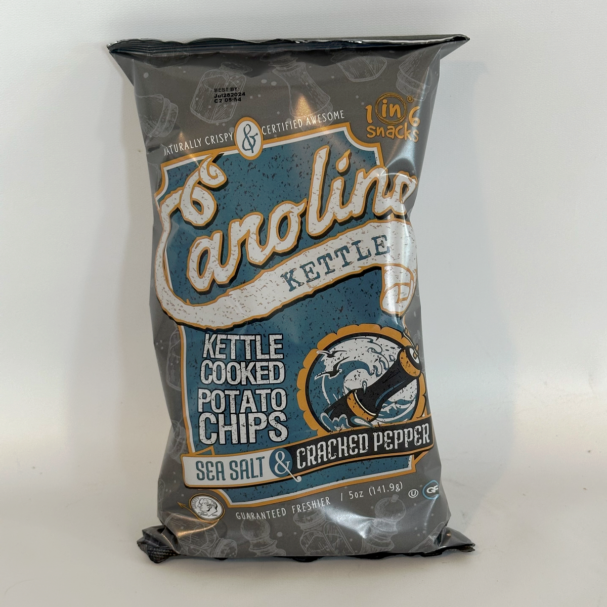 1 in 6 Snacks- Carolina Kettle chips - Sea Salt & Cracked Pepper Carolina Kettle 5 oz