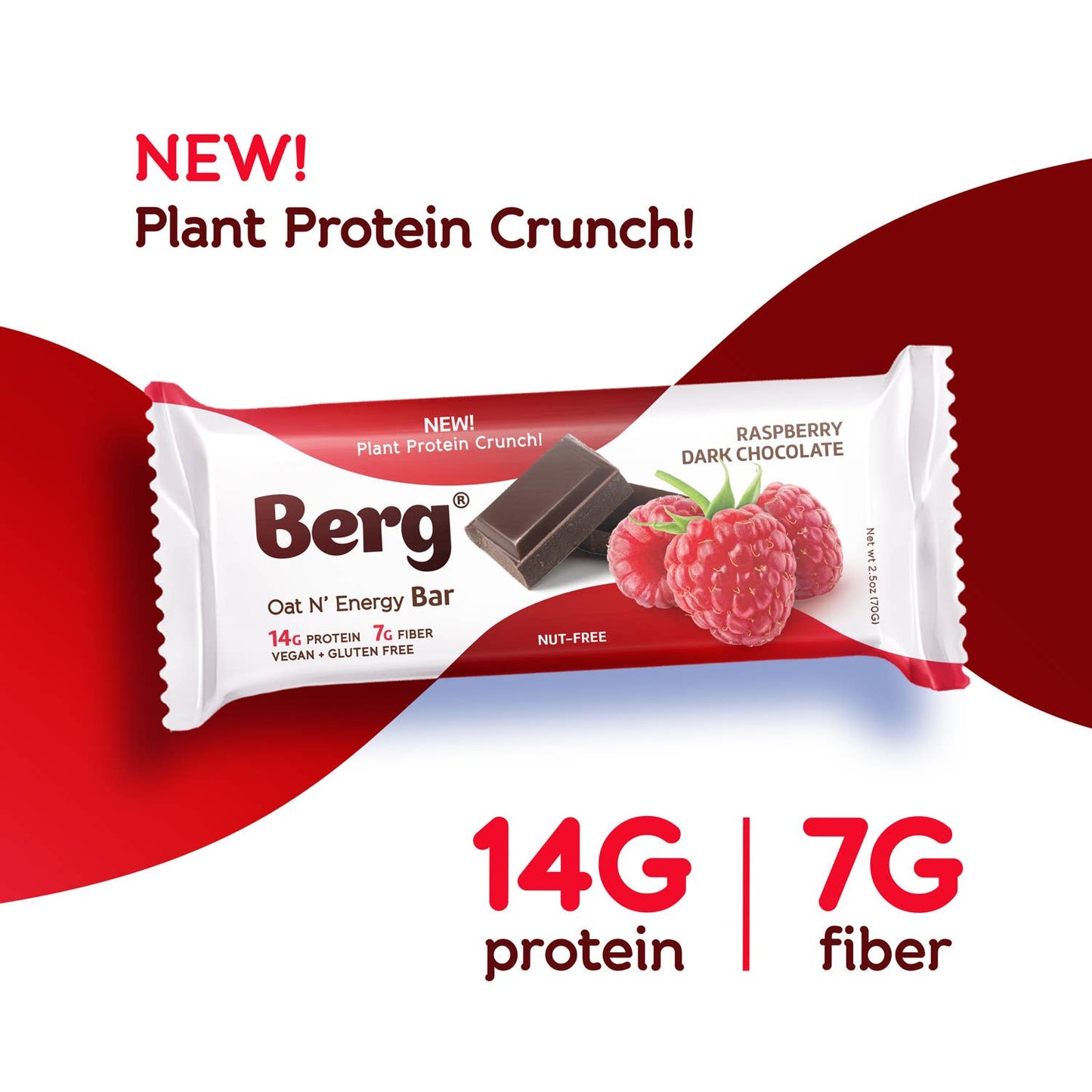 2.5oz Raspberry Dark Chocolate Energy Bar