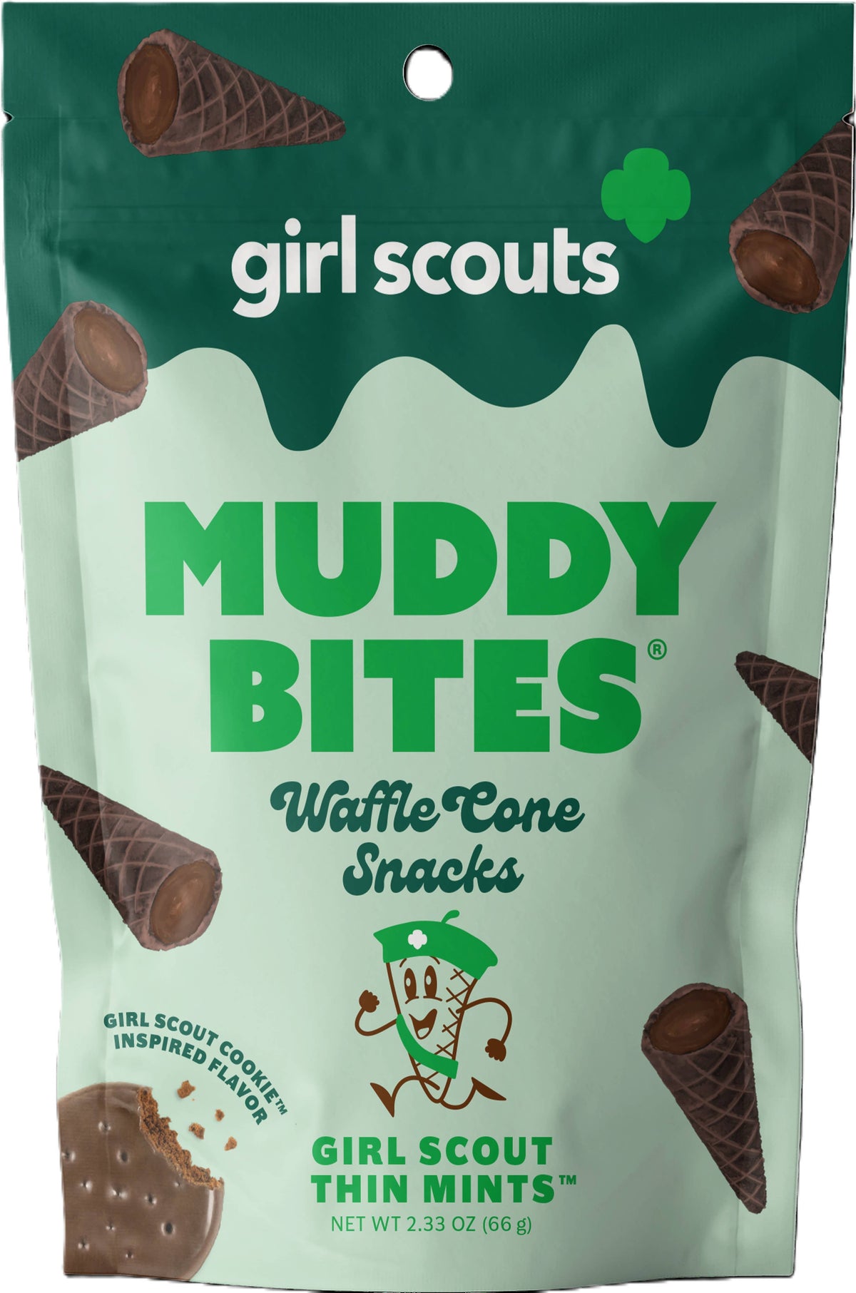Grandpa Joe's Candy Shop - Muddy Bites Waffle Cone, Girl Scout Thin Mint, 2.33oz