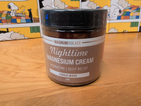 Magnesium night time cream sandalwood scent